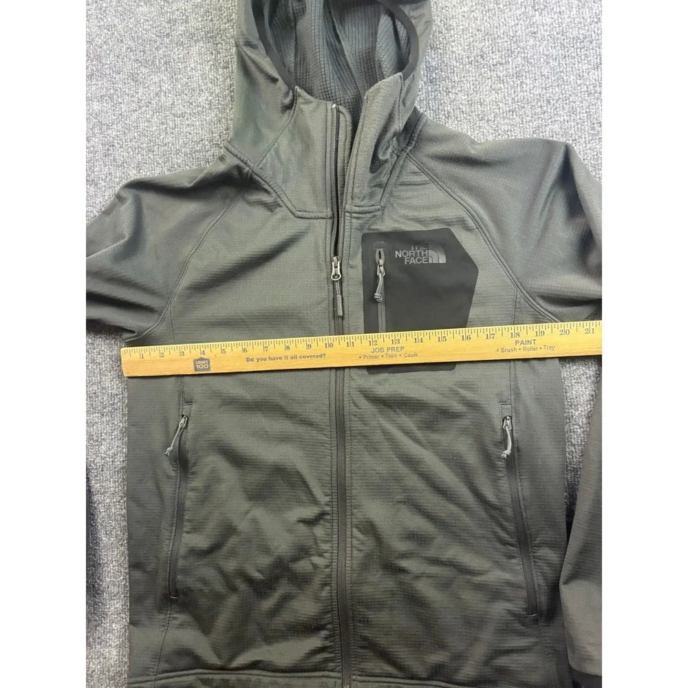 The North Face Borod Full Zip Hoodie Mens Medium Gray Grid Fleece Jacket